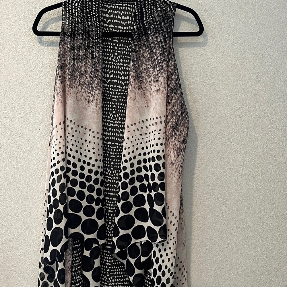 Boho  long line  open front asymmetrical  flowing vest.  Lagenlook  OS
